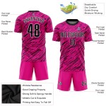 Maillot de football personnalisé rose, noir et blanc, sublimé