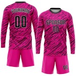 Maillot de football personnalisé rose, noir et blanc, sublimé