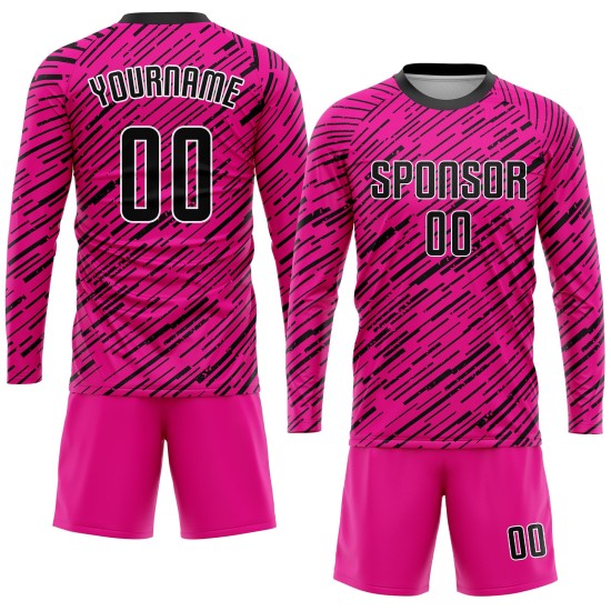 Maillot de football personnalisé rose, noir et blanc, sublimé