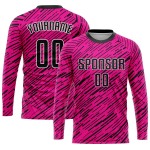 Maillot de football personnalisé rose, noir et blanc, sublimé